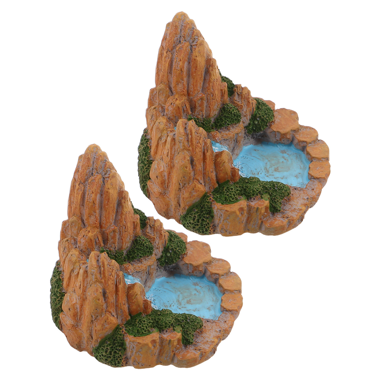 Bonsai Garden With Pond - 2Pcs Mini Rockery Resin Pond Bonsai