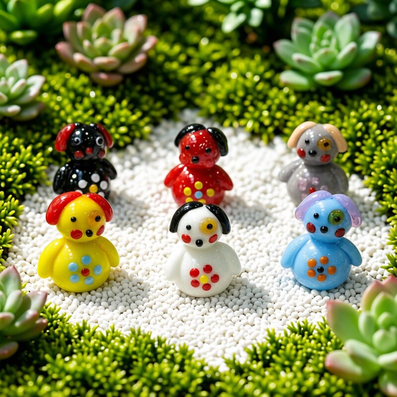 Bonsai Garden In Japan - Cute Handmade Mini Glass Dog Figurine