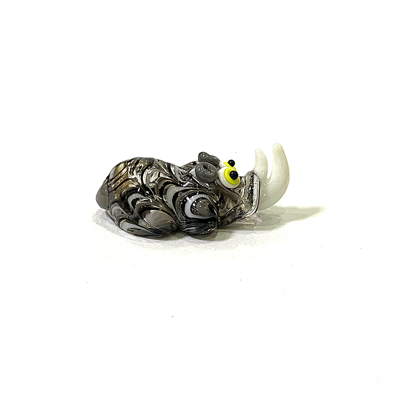 Miniature Glass Rhino Figurine - Bonsai Garden In Japan review and price