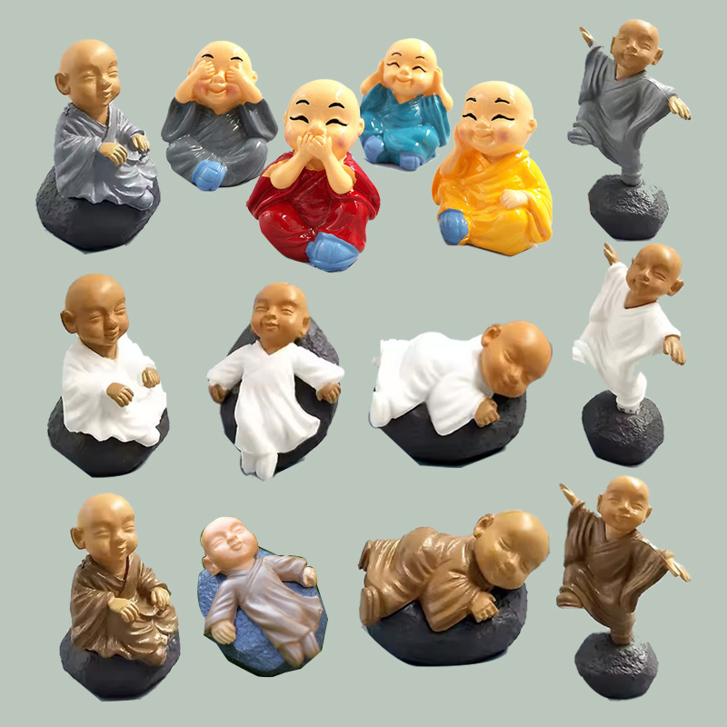 4pcs Chinese Kongfu Monk Minia - Bonsai Garden In Japan review and price