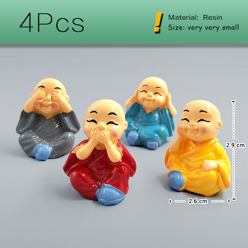 4pcs Chinese Kongfu Monk Minia - Bonsai Garden In Japan review and price