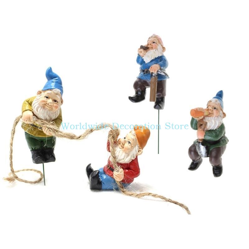 Q39B 4Pcs Dwarf Resin Figurine - Bonsai Garden With Pond review and price
