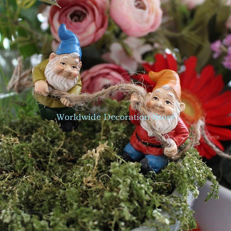 Q39B 4Pcs Dwarf Resin Figurine - Bonsai Garden With Pond review and price