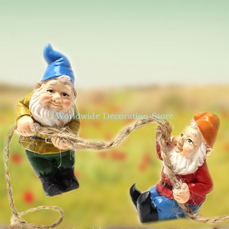 Q39B 4Pcs Dwarf Resin Figurine - Bonsai Garden With Pond review and price