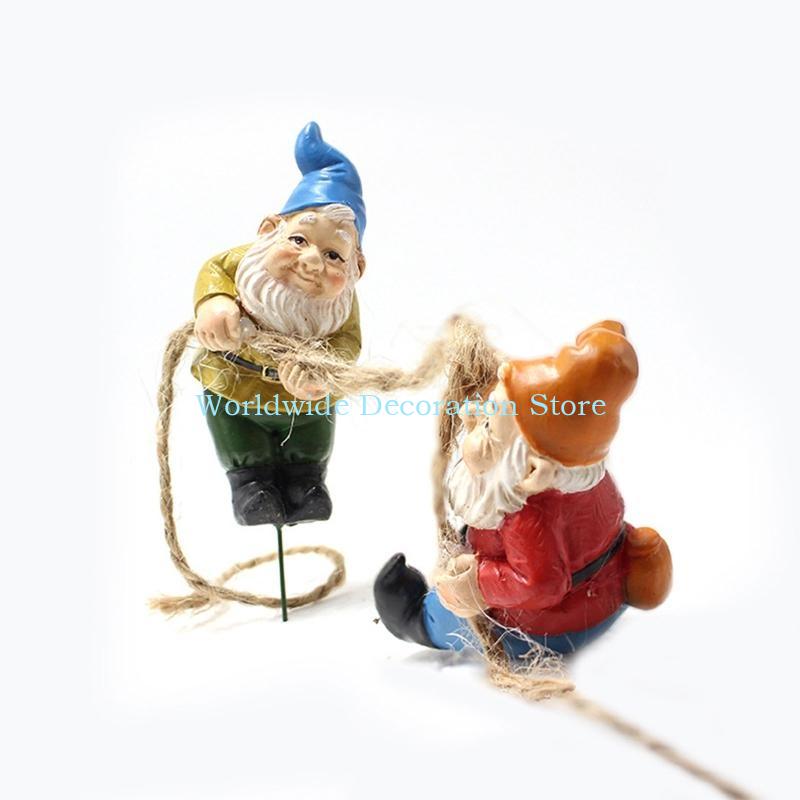 Q39B 4Pcs Dwarf Resin Figurine - Bonsai Garden With Pond review and price