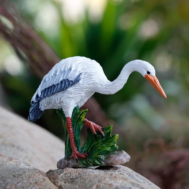 Mini Cute Egret Crane Resin St - Bonsai Garden With Pond review and price