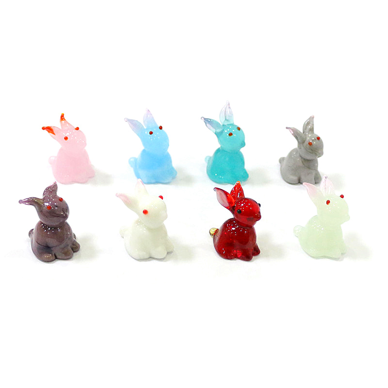 2pcs Mini Glass Bunny Figurine - Bonsai Garden In Japan review and price