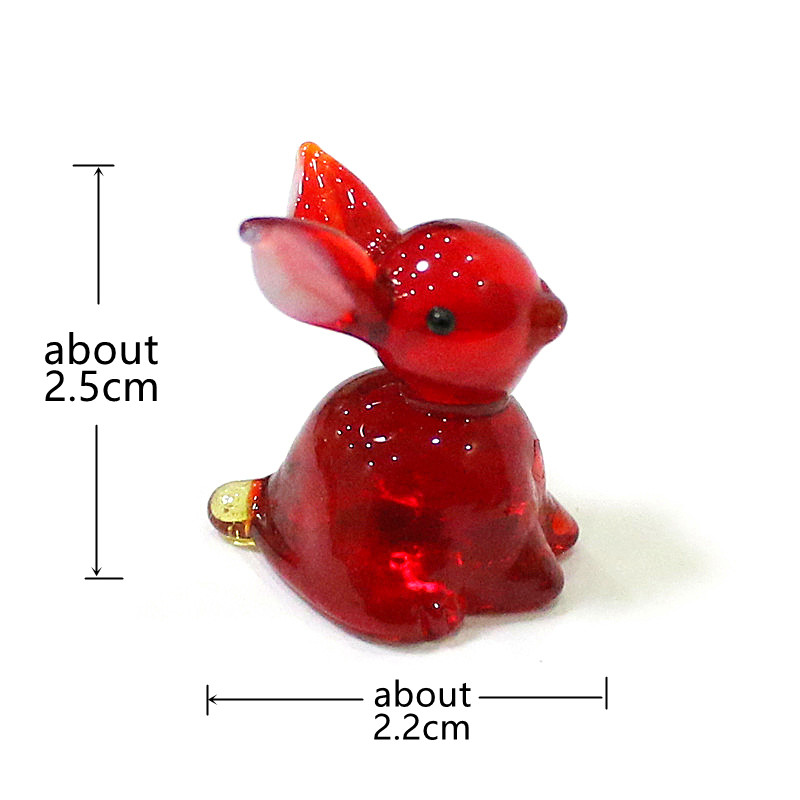 2pcs Mini Glass Bunny Figurine - Bonsai Garden In Japan review and price